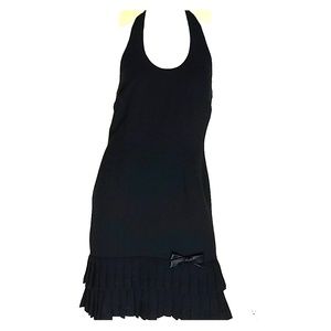Amanda Smith Halter Dress Pleated Skirt Bow  Sz 6